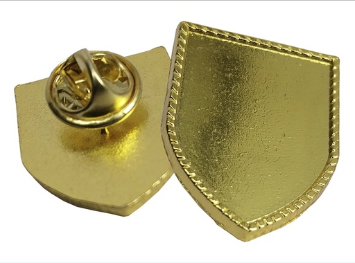Piocha dorada con forma de escudo y domo 2,5 × 2 cm 1