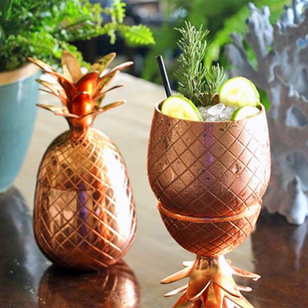 Set de 2 vasos de cóctel con forma de piña 2