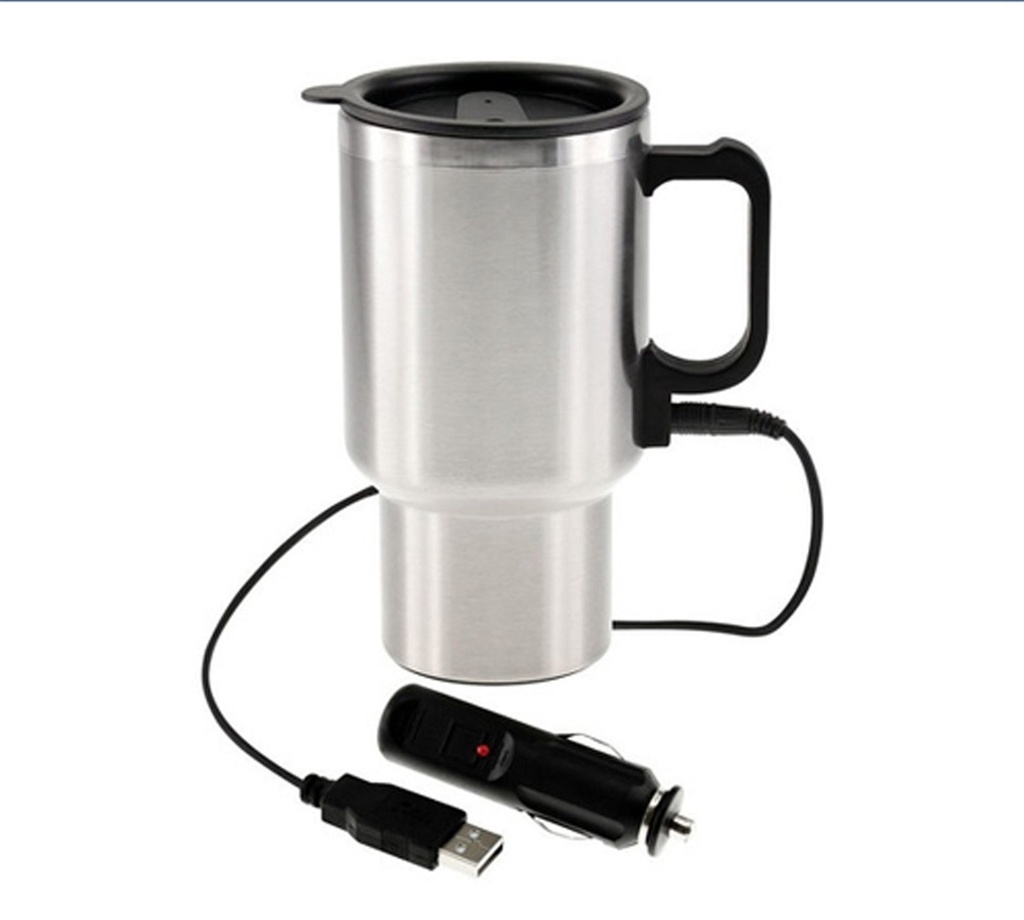 Mug térmico de acero 450 ml con calentador para auto 1