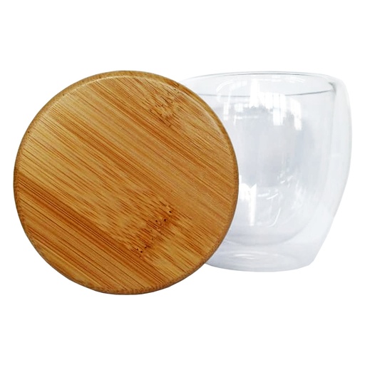 Vaso Vidrio doble Pared con Tapa 1