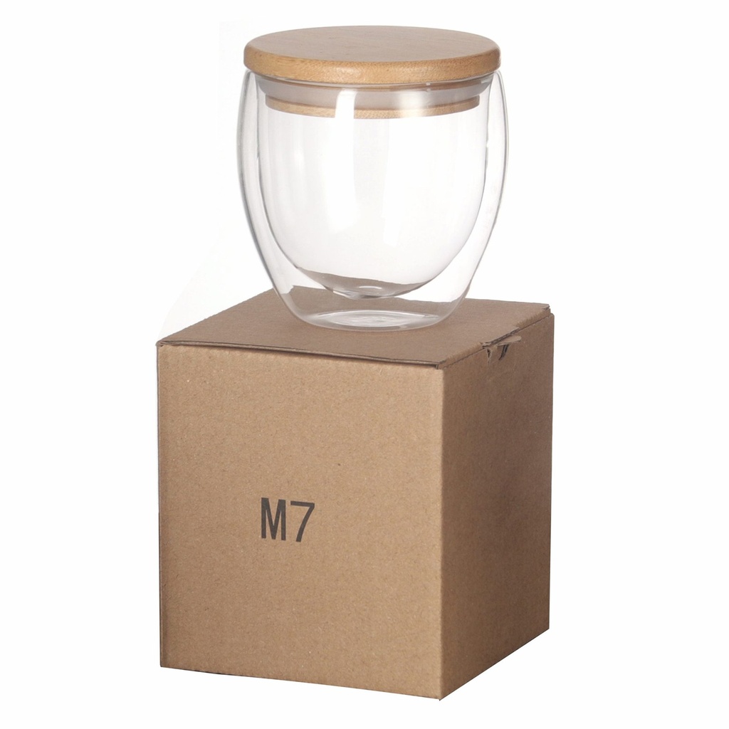 Vaso Vidrio doble Pared con Tapa 2