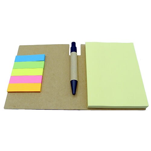 Set de notas adhesivas con tapa de cartón y bloc amarillo 1
