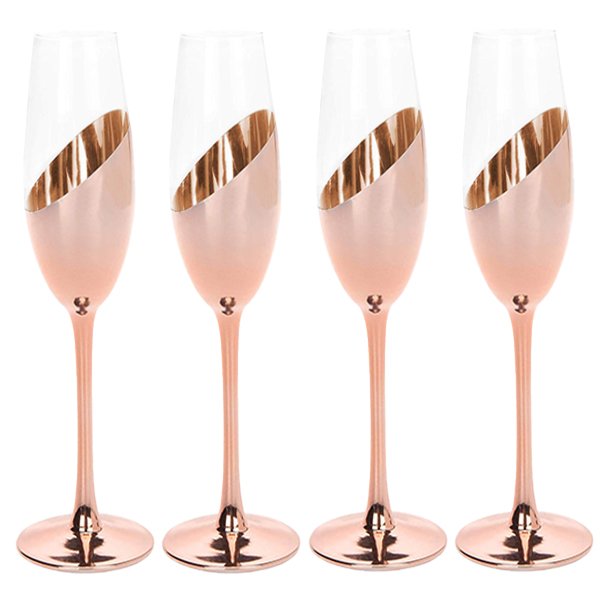 Set de 4 Copas Champagne Encobrizado 2