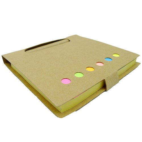 Set de notas adhesivas con tapa de cartón y 150 banderitas 1