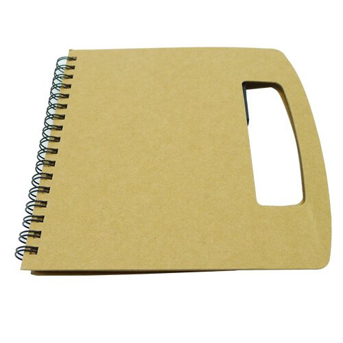 Libreta kraft con bolígrafo y notas adhesivas 16 × 15,5 cm 1