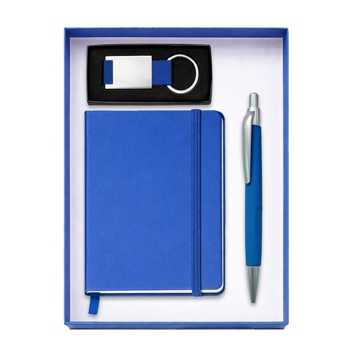 Set de regalo con libreta de cuerina, bolígrafo y llavero 1