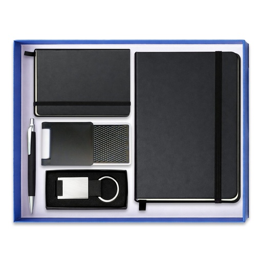 Set de regalo con 2 libretas, bolígrafo, llavero y soporte 1