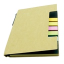 Libreta kraft con banderitas y bolígrafo 11,5 × 14,5 cm 1