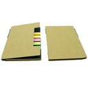 Libreta kraft con banderitas y bolígrafo 11,5 × 14,5 cm 2