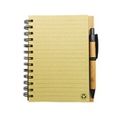 Libreta de bambú con espiral y bolígrafo 13,5 × 18 cm 2