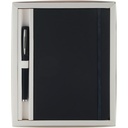 Set de libreta de cuerina y bolígrafo en estuche blanco 1