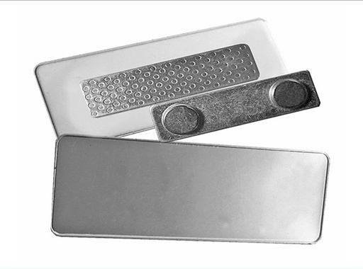 Piocha rectangular plateada con imán 2,5 × 7,5 cm 1