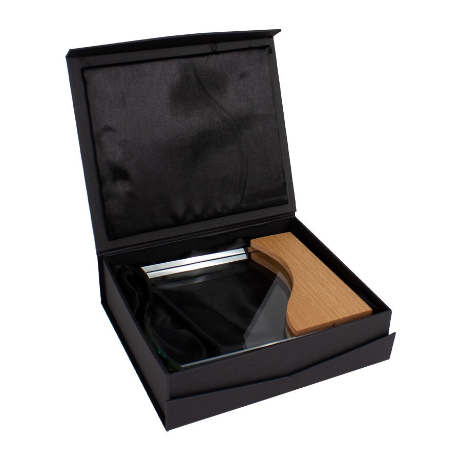 Galvano de madera y cristal 19,5 × 15 cm 3