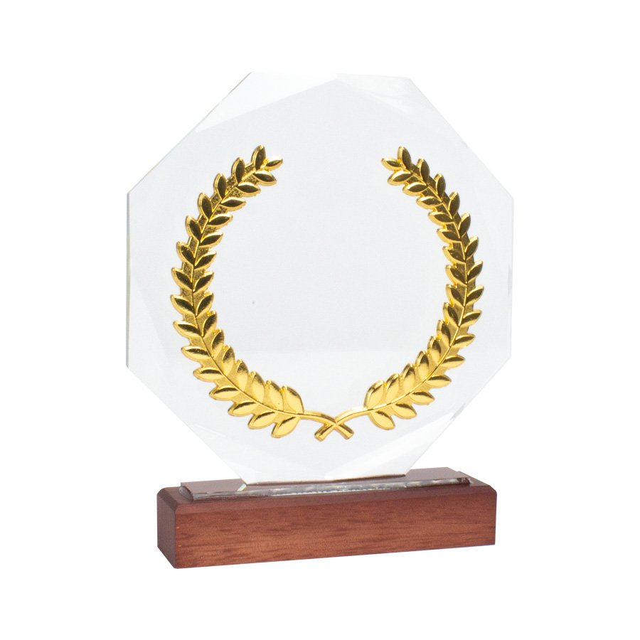 Galvano de madera, cristal y acero 21,2 × 18 cm 1