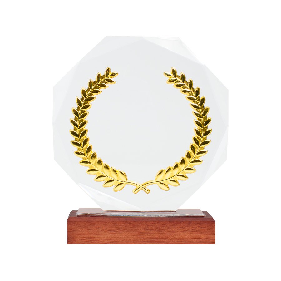 Galvano de madera, cristal y acero 21,2 × 18 cm 2