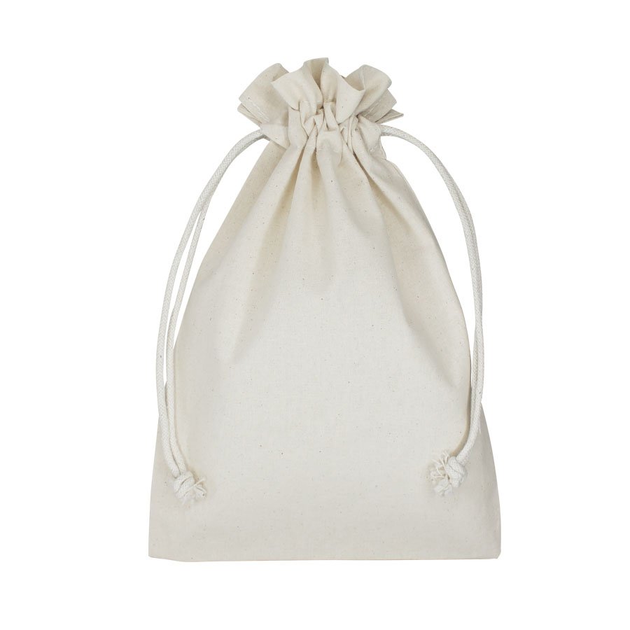 Bolsa tipo saco de algodón natural 20 × 29 cm de 120 g/m² 3