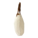 Bolsa de canvas de algodón con asas de cuero 44 × 44 × 8 cm 3