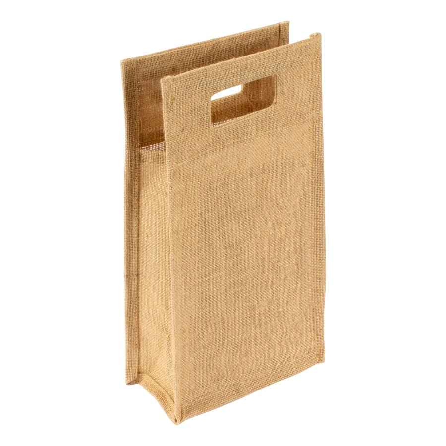 Bolsa de yute para 2 botellas de vino 20 × 38 × 10 cm 1