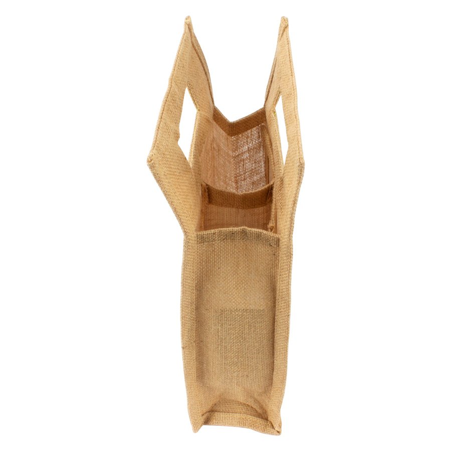 Bolsa de yute para 2 botellas de vino 20 × 38 × 10 cm 2