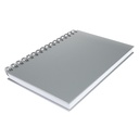 Cuaderno cuadriculado de tapa dura plateada 14 × 21 × 1,7 cm 2