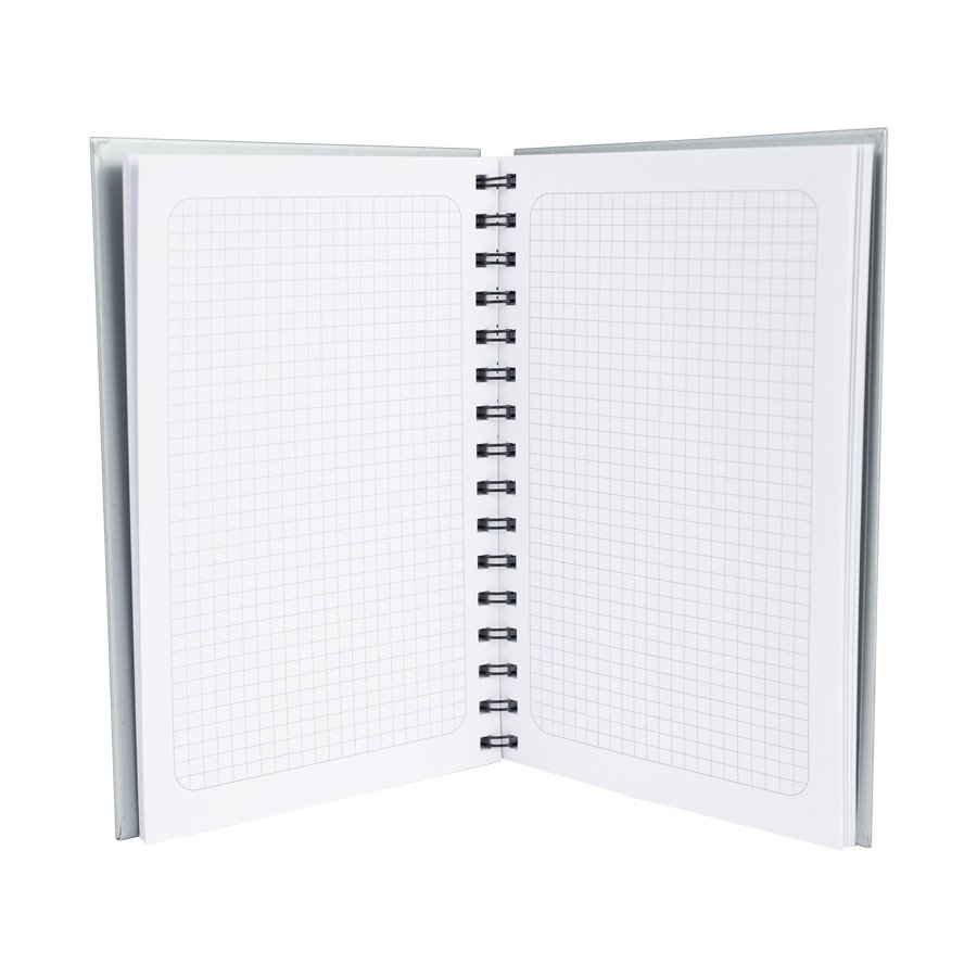 Cuaderno cuadriculado de tapa dura plateada 14 × 21 × 1,7 cm 3