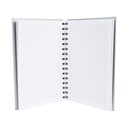 Cuaderno cuadriculado de tapa dura plateada 14 × 21 × 1,7 cm 3