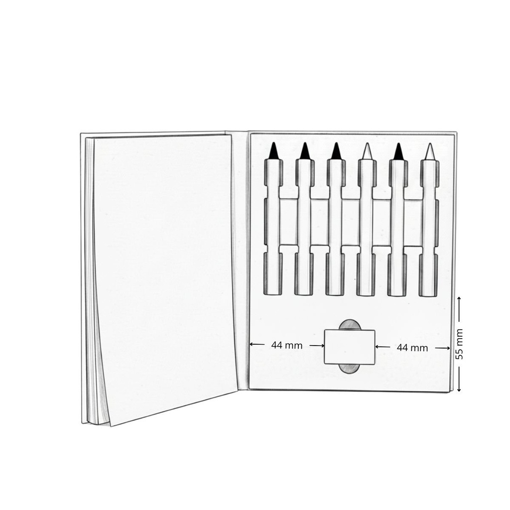 Set de libreta de cartón lácteo 12,6 × 15,6 × 1,7 cm 2