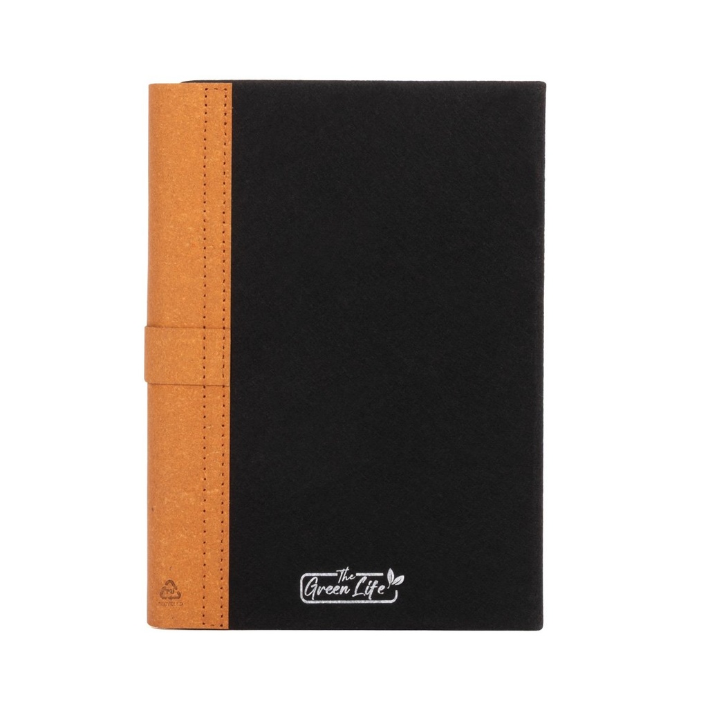 Cuaderno A5 de cuerina reciclada 15,4 × 21,2 × 1,5 cm 3