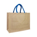 Bolso de yute con bolsillo de canvas 45 × 35 × 16 cm 2
