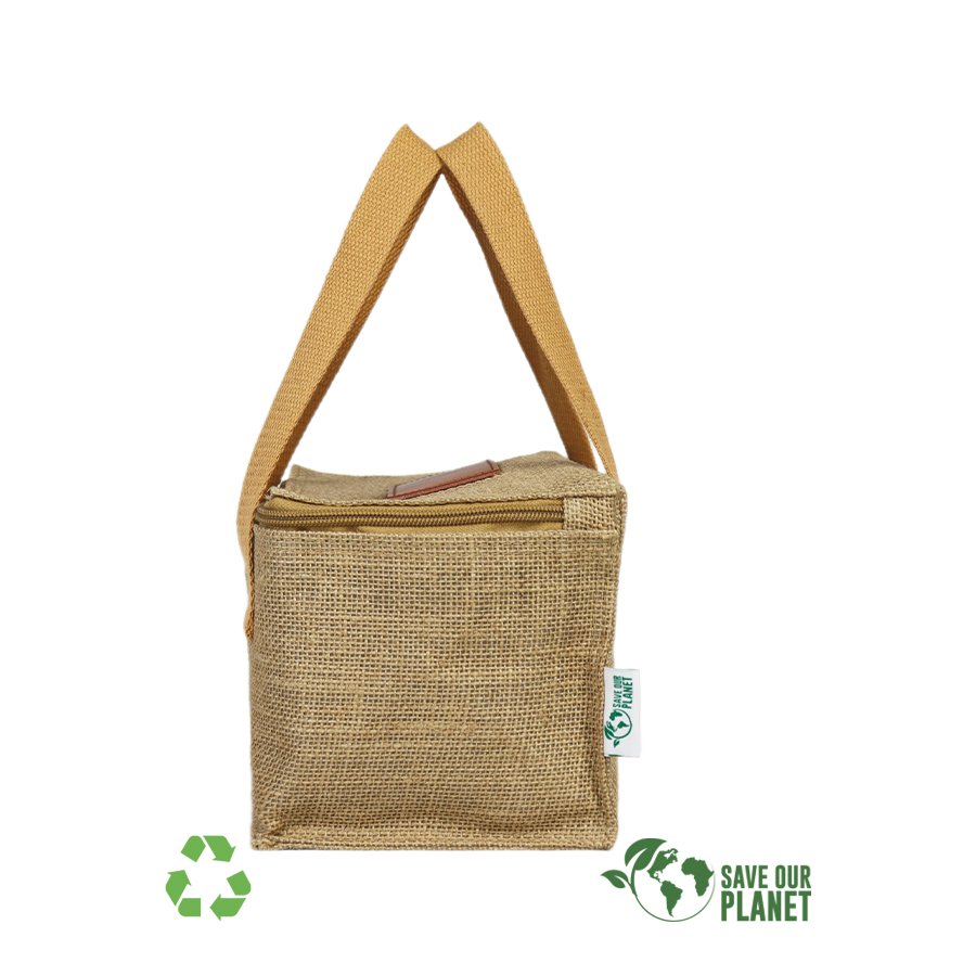 Cooler bag de yute 4 L 20 × 15,5 × 14 cm 1