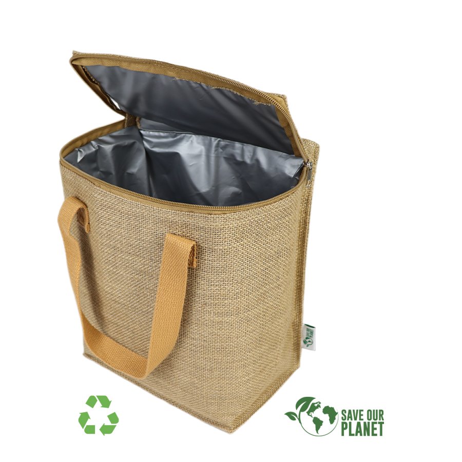 Cooler bag de yute 10 L 24 × 30 × 14 cm 2