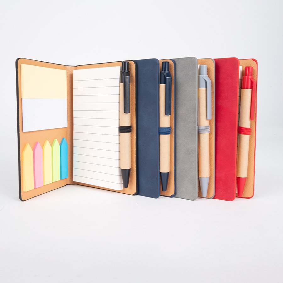 Libreta de cuerina con bolígrafo 8,9 × 13 × 1,4 cm 2