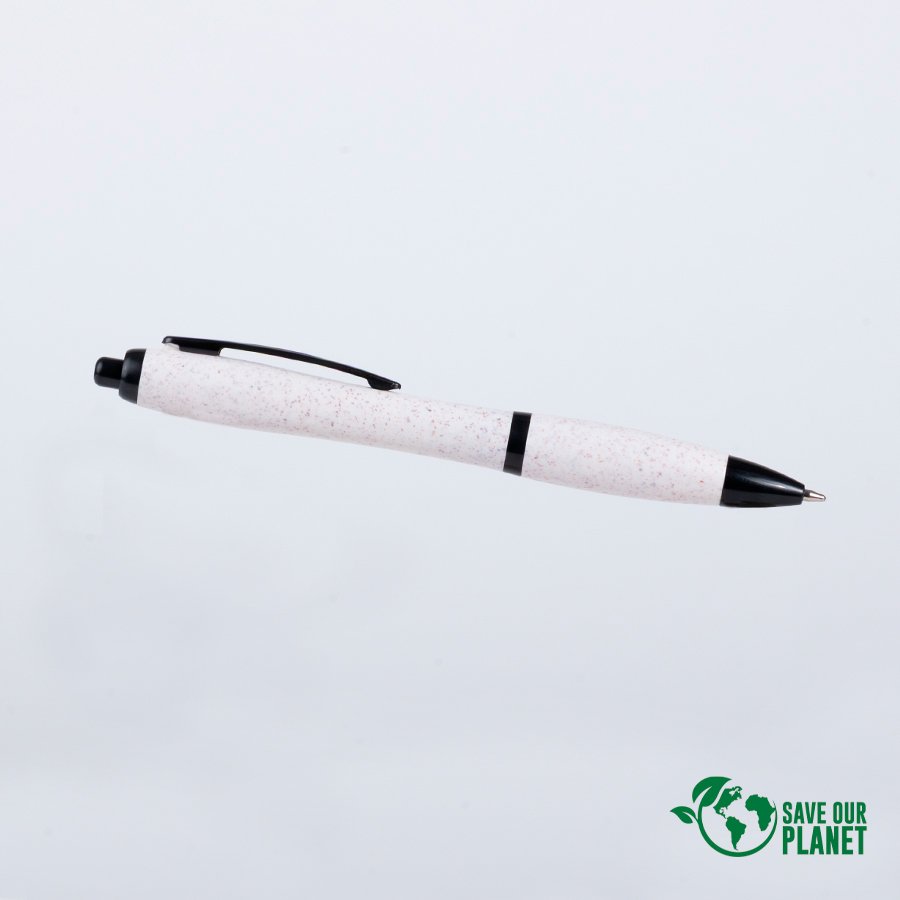 Bolígrafo de fibra de trigo con tinta azul 13,8 × Ø 1,3 cm 2