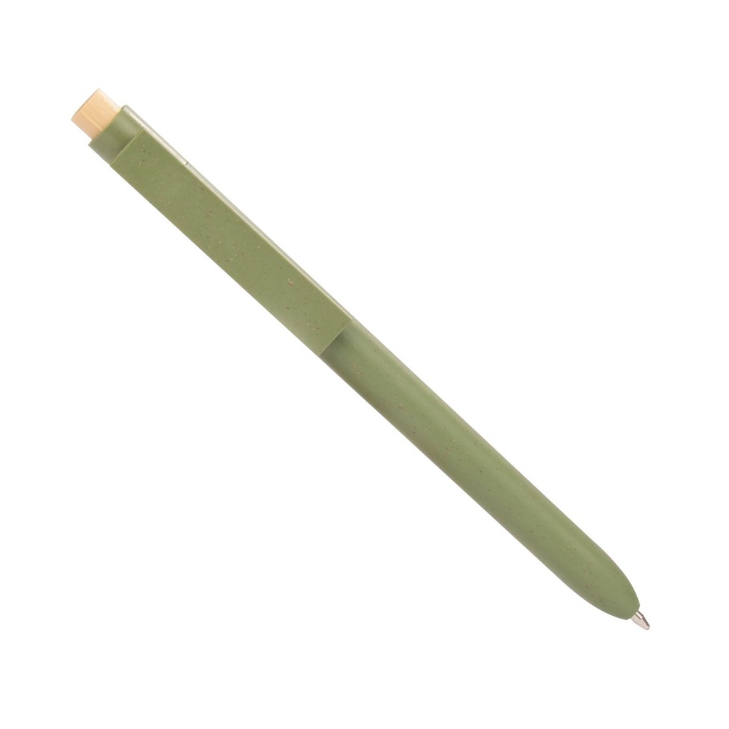 Bolígrafo retráctil de bambú y fibra de trigo 14 × Ø 1 cm 1
