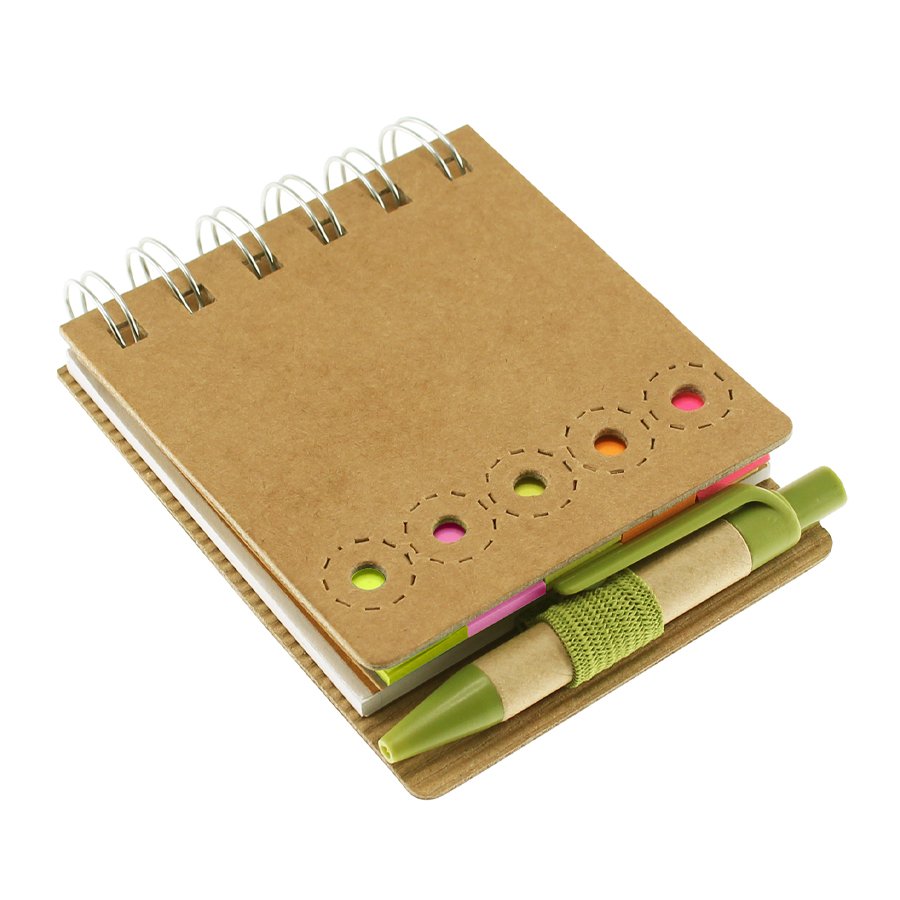 Set de notas ecológico con bolígrafo 8 × 10,5 × 1,5 cm 2