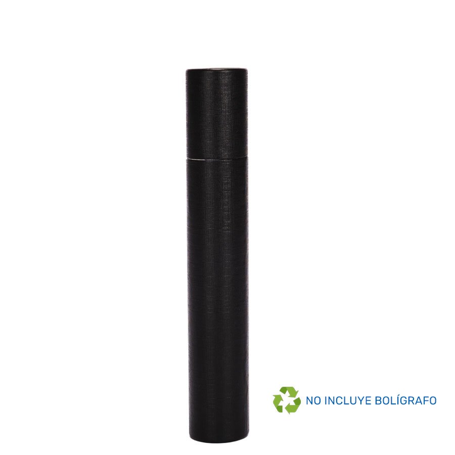 Tubo porta lápiz de cartón forrado negro Ø 2,7 × 16,5 cm 1