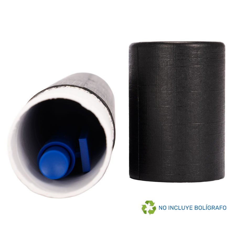 Tubo porta lápiz de cartón forrado negro Ø 2,7 × 16,5 cm 3