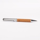 Bolígrafo de acero y cuero reciclado 13,4 × 1,1 cm 1