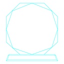 Galvano de cristal octogonal de 10 mm 21,5 × 20 cm 2