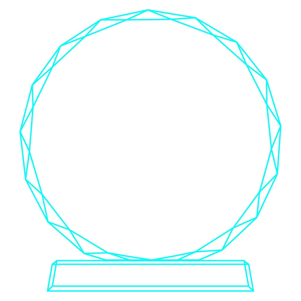 Galvano de cristal 15 × 13,5 cm 3
