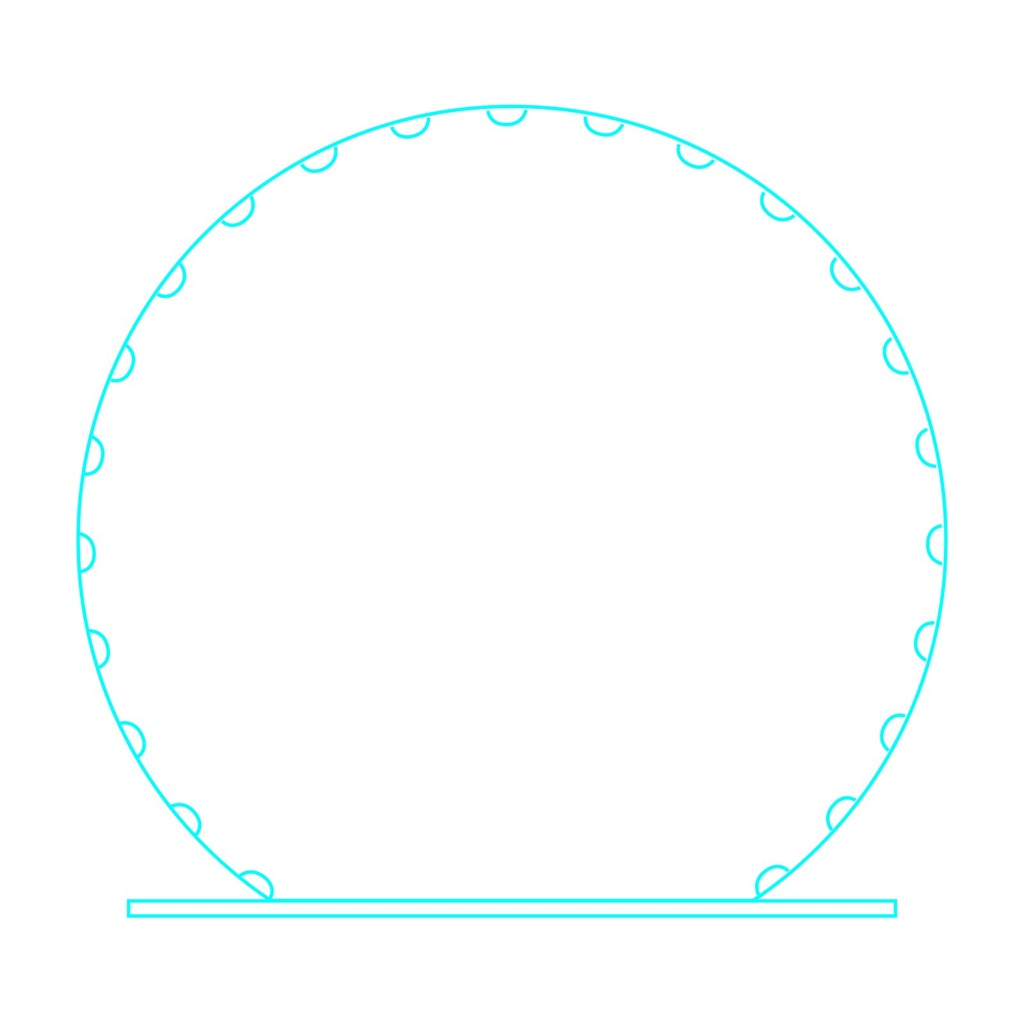 Galvano de cristal circular 17,5 × 18 cm 3