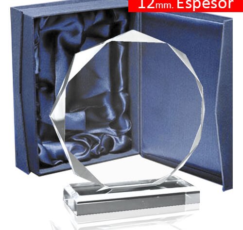 Galvano de cristal octogonal de 12 mm 21,5 × 20 cm 3