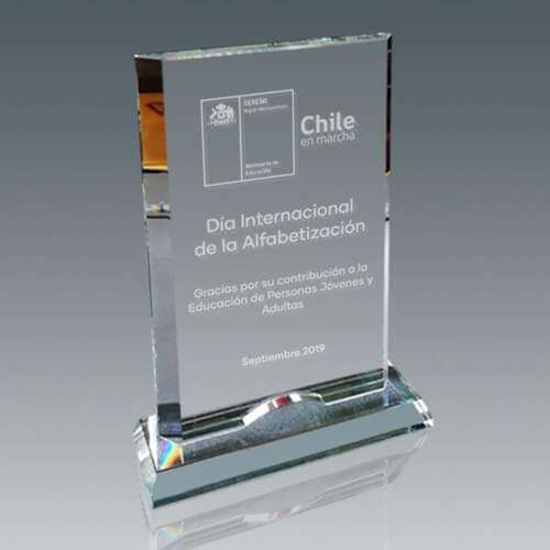 Galvano de cristal rectangular 20 × 13 cm 2