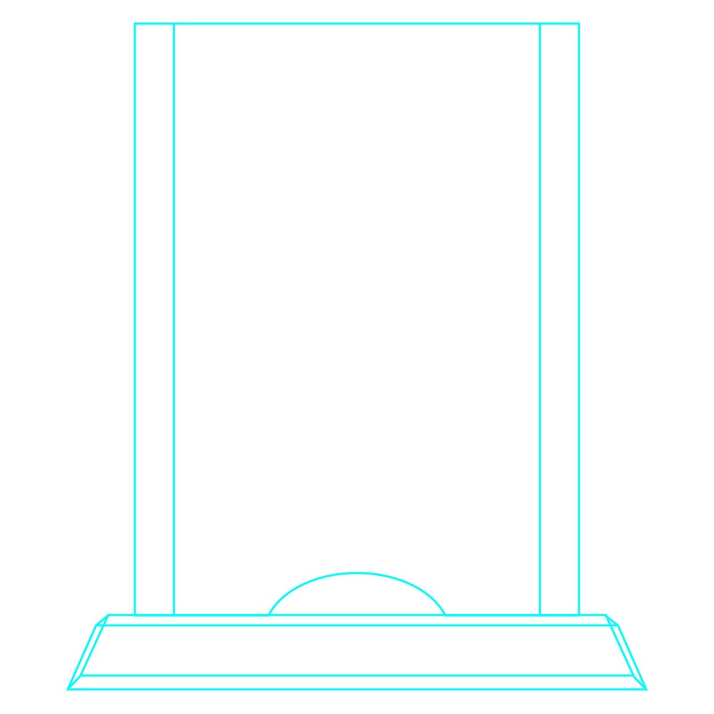 Galvano de cristal rectangular 20 × 13 cm 3