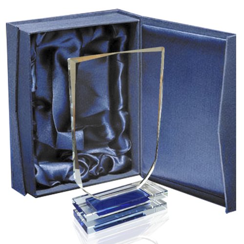 Galvano de cristal con forma de escudo 23 × 14,5 cm 1