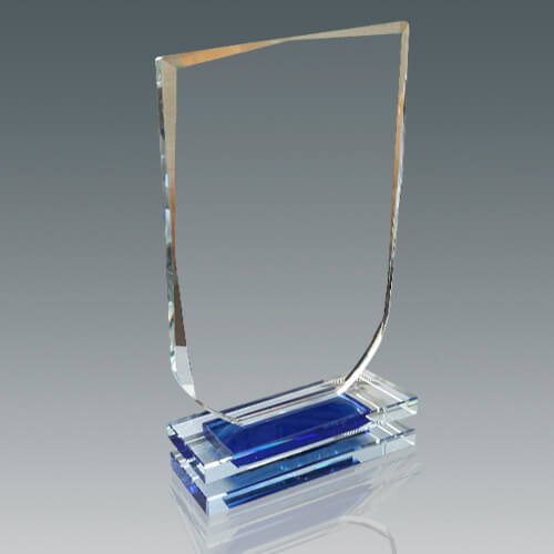 Galvano de cristal con forma de escudo 23 × 14,5 cm 2