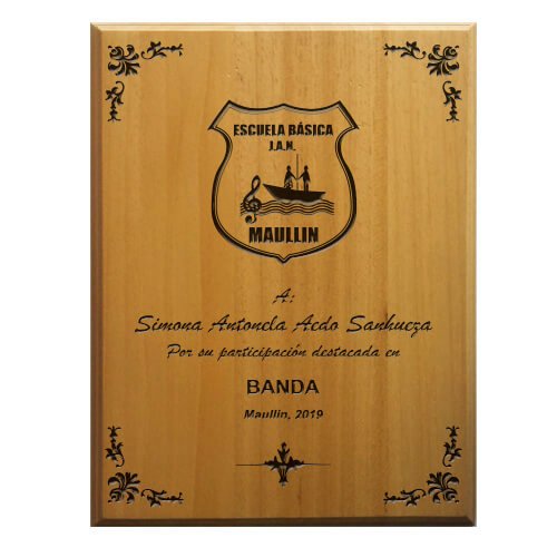 Galvano de madera de álamo con enganche 3