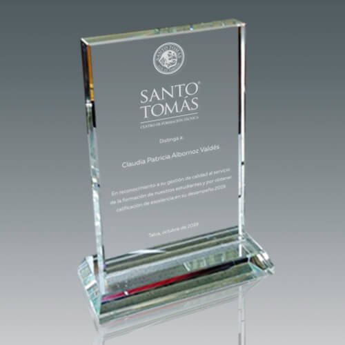 Galvano de cristal rectangular 20 × 11,5 cm 2
