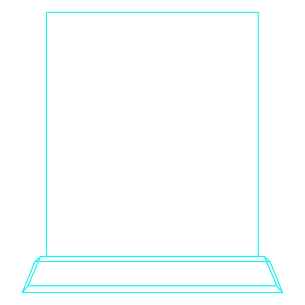 Galvano de cristal rectangular 20 × 11,5 cm 3