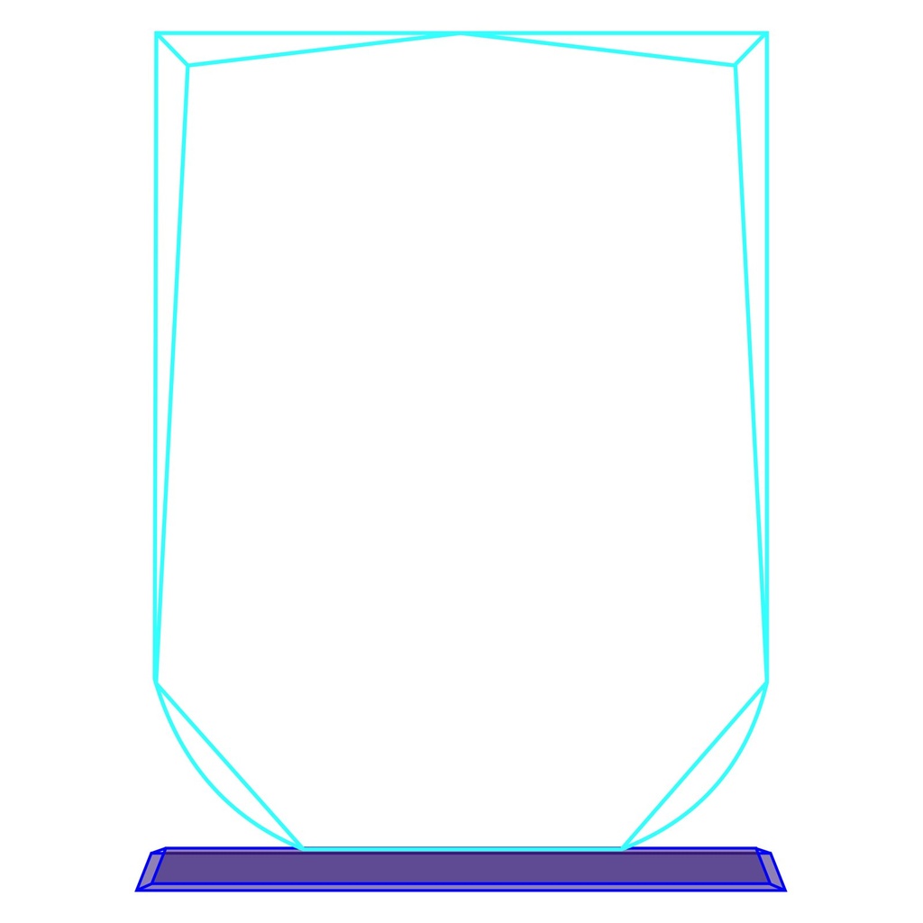 Galvano de cristal con forma de escudo 13,5 × 19 cm 3
